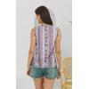 imageDisamer Womens Tank Tops 2025 Pleated Spring Outfis Crochet Square Collar Floral Button Down Summer Top Sleeveless ShirtsStriped Rose