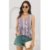 imageDisamer Womens Tank Tops 2025 Pleated Spring Outfis Crochet Square Collar Floral Button Down Summer Top Sleeveless ShirtsStriped Rose
