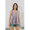 imageDisamer Womens Tank Tops 2025 Pleated Spring Outfis Crochet Square Collar Floral Button Down Summer Top Sleeveless ShirtsStriped Rose
