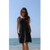 imageSummer Beach Dresses for Women 2025 Casual Sleeveless Floral Print Pleated Sundress Cover Ups Fashion Maxi DressPure Black
