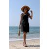imageSummer Beach Dresses for Women 2025 Casual Sleeveless Floral Print Pleated Sundress Cover Ups Fashion Maxi DressPure Black