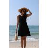 imageSummer Beach Dresses for Women 2025 Casual Sleeveless Floral Print Pleated Sundress Cover Ups Fashion Maxi DressPure Black