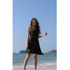 imageSummer Beach Dresses for Women 2025 Casual Sleeveless Floral Print Pleated Sundress Cover Ups Fashion Maxi DressPure Black