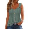 imageDisamer Tank Tops for Women 2025 Vacation Summer Spring Outfits Lace V Neck Button Down Loose Fit Sleeveless T ShirtsLace Green
