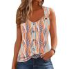 imageDisamer Tank Tops for Women 2025 Vacation Summer Spring Outfits Lace V Neck Button Down Loose Fit Sleeveless T ShirtsStriped Orange