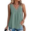 imageDisamer Womens Summer Tops 2025 Trendy Sleeveless TShirt Dressy Casual Cute Loose Fit Tank Lace V Neck Tunic BlouseLace Green