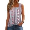 imageDisamer Womens Tank Tops 2025 Pleated Spring Outfis Crochet Square Collar Floral Button Down Summer Top Sleeveless ShirtsStriped Rose