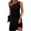 imageSummer Beach Dresses for Women 2025 Casual Sleeveless Floral Print Pleated Sundress Cover Ups Fashion Maxi DressPure Black