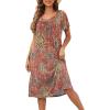 imageDisamer Womens House Dress with Pockets Nightgown Short Sleeve Mumus Summer Floral Print Beach SundressesFlower Carpet