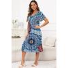 imageDisamer Womens House Dress with Pockets Nightgown Short Sleeve Mumus Summer Floral Print Beach SundressesFlower Datura