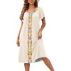 imageDisamer Womens House Dress with Pockets Nightgown Short Sleeve Mumus Summer Floral Print Beach SundressesFlower Middle