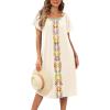 imageDisamer Womens House Dress with Pockets Nightgown Short Sleeve Mumus Summer Floral Print Beach SundressesFlower Middle