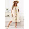 imageDisamer Womens House Dress with Pockets Nightgown Short Sleeve Mumus Summer Floral Print Beach SundressesFlower Middle