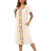 imageDisamer Womens House Dress with Pockets Nightgown Short Sleeve Mumus Summer Floral Print Beach SundressesFlower Middle