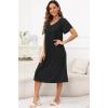 imageDisamer Womens House Dress with Pockets Nightgown Short Sleeve Mumus Summer Floral Print Beach SundressesPure Black