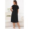 imageDisamer Womens House Dress with Pockets Nightgown Short Sleeve Mumus Summer Floral Print Beach SundressesPure Black