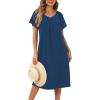 imageDisamer Womens House Dress with Pockets Nightgown Short Sleeve Mumus Summer Floral Print Beach SundressesPure Blue