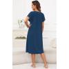 imageDisamer Womens House Dress with Pockets Nightgown Short Sleeve Mumus Summer Floral Print Beach SundressesPure Blue