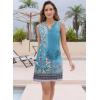 imageDisamer Womens Summer Dresses 2025 Sundresses Vacation Spring Outfits Floral Pleated Beach Swimsuit Coverups Sun DressFlower Blue