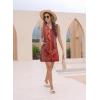 imageDisamer Womens Summer Dresses 2025 Sundresses Vacation Spring Outfits Floral Pleated Beach Swimsuit Coverups Sun DressFlower Red