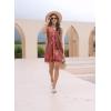 imageDisamer Womens Summer Dresses 2025 Sundresses Vacation Spring Outfits Floral Pleated Beach Swimsuit Coverups Sun DressFlower Red