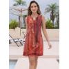 imageDisamer Womens Summer Dresses 2025 Sundresses Vacation Spring Outfits Floral Pleated Beach Swimsuit Coverups Sun DressFlower Red