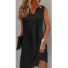 imageDisamer Womens Summer Dresses 2025 Sundresses Vacation Spring Outfits Floral Pleated Beach Swimsuit Coverups Sun DressPure Black