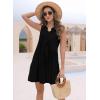imageDisamer Womens Summer Dresses 2025 Sundresses Vacation Spring Outfits Floral Pleated Beach Swimsuit Coverups Sun DressPure Black