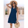 imageDisamer Womens Summer Dresses 2025 Sundresses Vacation Spring Outfits Floral Pleated Beach Swimsuit Coverups Sun DressPure Blue