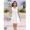 imageDisamer Womens Summer Dresses 2025 Sundresses Vacation Spring Outfits Floral Pleated Beach Swimsuit Coverups Sun DressPure White