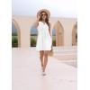 imageDisamer Womens Summer Dresses 2025 Sundresses Vacation Spring Outfits Floral Pleated Beach Swimsuit Coverups Sun DressPure White