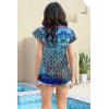 imageDisamer Womens Summer Tops Ruffle Short Sleeve T Shirts Spring 2025 V Neck Pleated Dressy Casual Floral Blouses TunicDye Blue