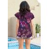 imageDisamer Womens Summer Tops Ruffle Short Sleeve T Shirts Spring 2025 V Neck Pleated Dressy Casual Floral Blouses TunicFloral Purple