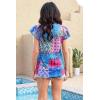 imageDisamer Womens Summer Tops Ruffle Short Sleeve T Shirts Spring 2025 V Neck Pleated Dressy Casual Floral Blouses TunicPlaid Purple