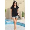 imageDisamer Womens Summer Tops Ruffle Short Sleeve T Shirts Spring 2025 V Neck Pleated Dressy Casual Floral Blouses TunicPure Black