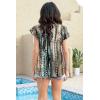 imageDisamer Womens Summer Tops Ruffle Short Sleeve T Shirts Spring 2025 V Neck Pleated Dressy Casual Floral Blouses TunicStriped Blue