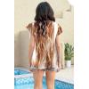 imageDisamer Womens Summer Tops Ruffle Short Sleeve T Shirts Spring 2025 V Neck Pleated Dressy Casual Floral Blouses TunicStriped Yellow