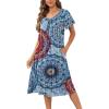 imageDisamer Womens House Dress with Pockets Nightgown Short Sleeve Mumus Summer Floral Print Beach SundressesFlower Datura
