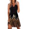 imageDisamer Womens Summer Dresses 2025 Sundresses Vacation Spring Outfits Floral Pleated Beach Swimsuit Coverups Sun DressFlower Leaf