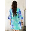 imageDisamer Summer Dresses for Women Casual 2025 Spring V Neck Ruffle Short Sleeve Button Down TShirt DressDye Blue