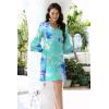 imageDisamer Summer Dresses for Women Casual 2025 Spring V Neck Ruffle Short Sleeve Button Down TShirt DressDye Blue