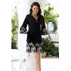imageDisamer Summer Dresses for Women Casual 2025 Spring V Neck Ruffle Short Sleeve Button Down TShirt DressFloral Black