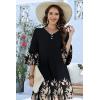 imageDisamer Summer Dresses for Women Casual 2025 Spring V Neck Ruffle Short Sleeve Button Down TShirt DressFloral Black