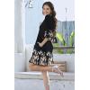 imageDisamer Summer Dresses for Women Casual 2025 Spring V Neck Ruffle Short Sleeve Button Down TShirt DressFloral Black