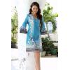 imageDisamer Summer Dresses for Women Casual 2025 Spring V Neck Ruffle Short Sleeve Button Down TShirt DressFloral Blue