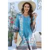 imageDisamer Summer Dresses for Women Casual 2025 Spring V Neck Ruffle Short Sleeve Button Down TShirt DressFloral Blue
