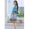 imageDisamer Summer Dresses for Women Casual 2025 Spring V Neck Ruffle Short Sleeve Button Down TShirt DressFloral Blue