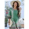 imageDisamer Summer Dresses for Women Casual 2025 Spring V Neck Ruffle Short Sleeve Button Down TShirt DressFloral Green