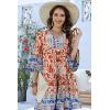 imageDisamer Summer Dresses for Women Casual 2025 Spring V Neck Ruffle Short Sleeve Button Down TShirt DressFlower Flag
