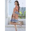 imageDisamer Summer Dresses for Women Casual 2025 Spring V Neck Ruffle Short Sleeve Button Down TShirt DressFlower Flag